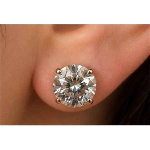 $3300 Appraised 14K Gold 2.20 Carat Brilliant Cut Diamond Stud Earring Set