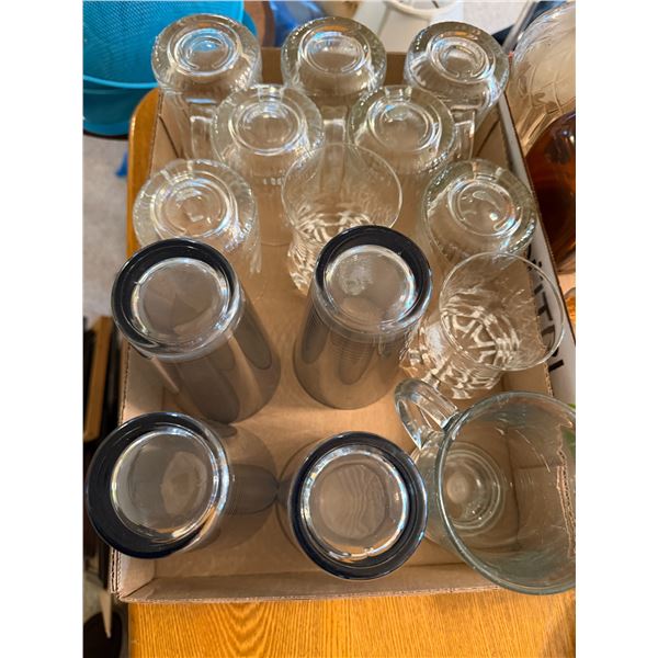 Glasses and glass mugs