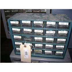 GREEN PLASTIC BOLTS AND NUTS BOX