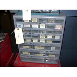 GRAY PLASTIC BOLTS AND NUTS BOX