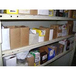 SHELF OF MISC SCREWS, NUTS AND BOLTS