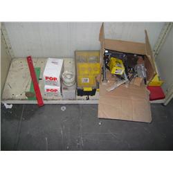SHELF OF MISC SCREWS, NUTS AND BOLTS
