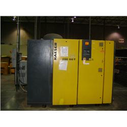 KAESER CSD 100T SCREW AIR COMPRESSOR--TYPE ABT 162, S/N 1006 MFG. 2003, 3 PHASE, 460VAC MAX AIR PRES