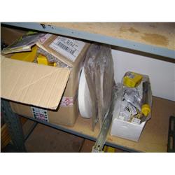 CONTENTS OF SHELF--HEATING COILS, GRINDING WHEELS AND CONTRACTORS