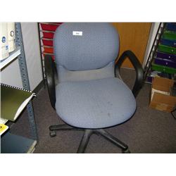 BLUE CASTERED OFFICE CHAIR AND ORGANIZER BINS 2X MONEY
