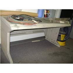 2-POLY OFFICE TABLES AND 1-HONEYWELL EXTENDED 5 READOUT 3X MONEY