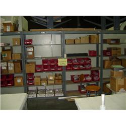 4-SECTIONS OF GRAY SHELVING 3 1/2'X8'