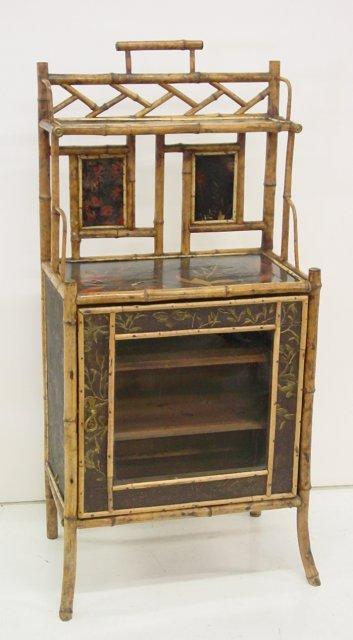 Paint decorated rattan cabinet