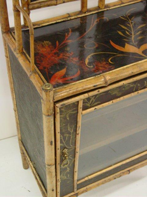 Paint decorated rattan cabinet
