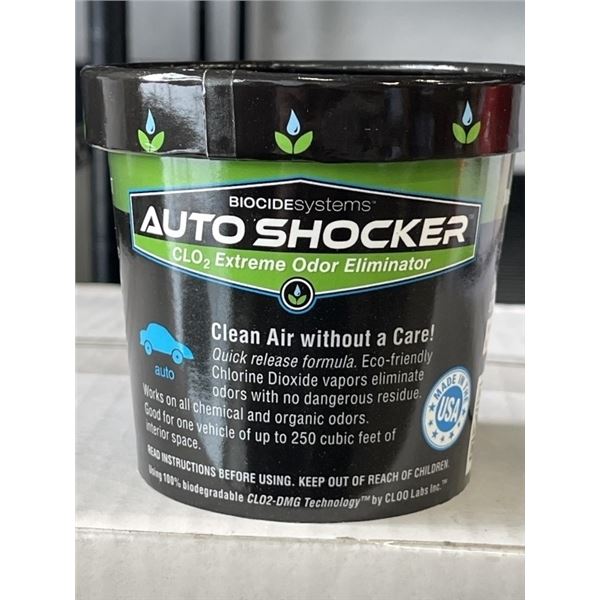 NEW CASE OF 24 AUTO SHOCKER BIOCIDE SYSTEMS, ODOR ELIMINATORS