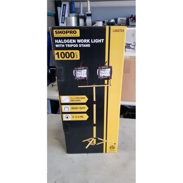 NEW SHOP PRO HALOGEN WORKLIGHT WITH TRIPOD STAND