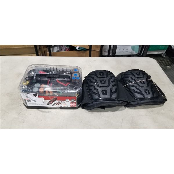 HYPER TOUGH CORDLESS ROTARY TOOL AND PAIR OF KNEE PADS