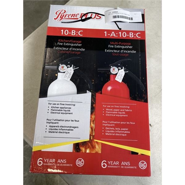 SET OF PYRENE PLUS HOME FIRE EXTINGUISHERS