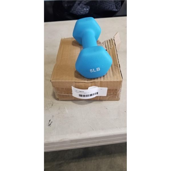 2 NEW 5LB DUMBELLS