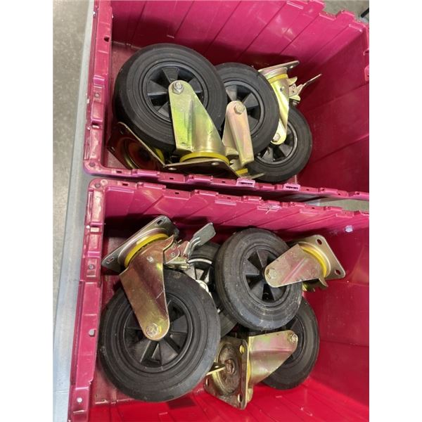 2 SETS OF CASTER WHEELS IN TOTES