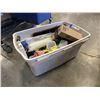 Image 2 : TOTE OF ASSORTED HAND TOOLS AND TAPES, SCREWDRIVERS