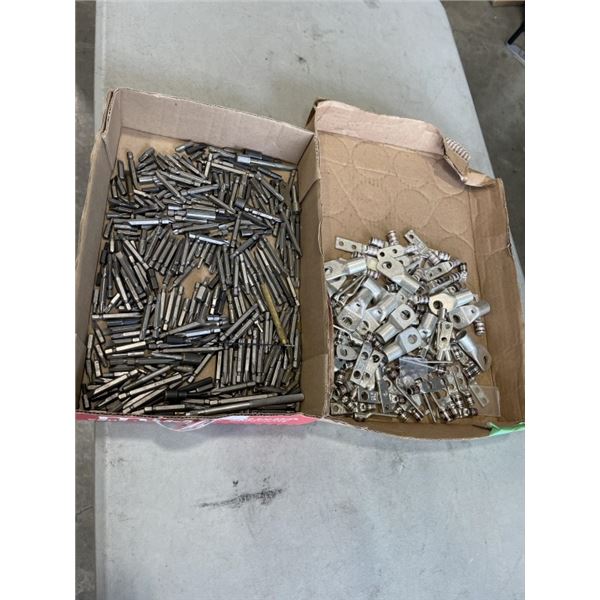 2 FLATS OF HEX BITS AND ELECTRICAL CONNECTORS