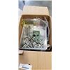Image 1 : BOX OF HARDWARE, TOOLS, PLUMPING SUPPLIES, STAPLES WITH STAPLER