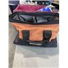 Image 1 : TOTE WITH TOOLS INCLUDING MACHETE, RIDGID TOOL BAG, HATCHET ETC