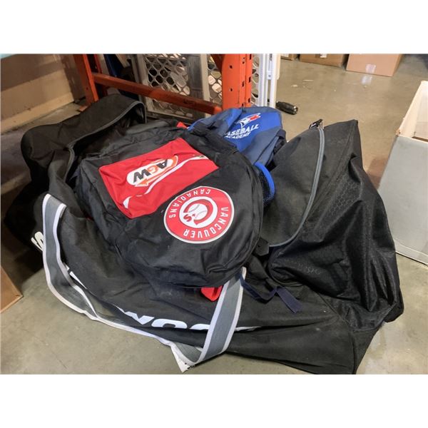 HOCKEY BAG OF BACKPACKS, COOLER BAGS AND MORE