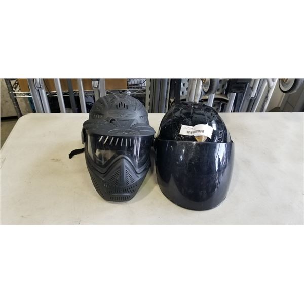 2 PAINTBALL HELMETS