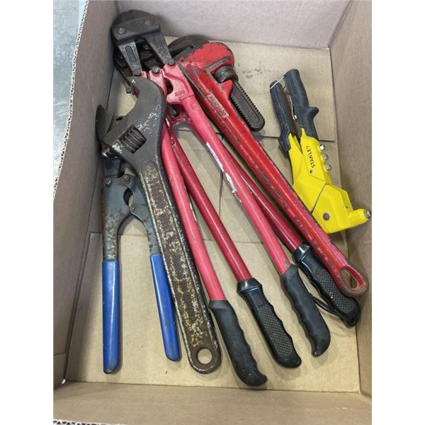 CRIMPER, BOLT CUTTERS, PIPE WRENCHES ETC