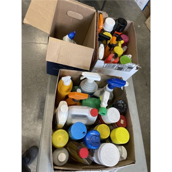 ASSORTED SHOP AND HOUSEHOLD FLUIDS AND CLENAERS