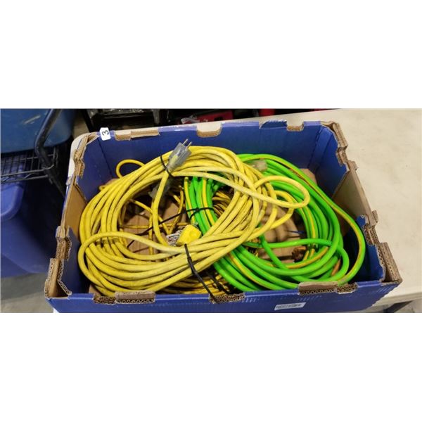 TRAY OF HEAVY DUITY EXTENSION CORDS