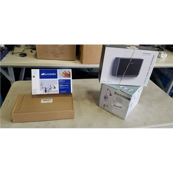 NEW BATHROOM FAUCETS AND HARDWARE, PAPER TOWEL DISPENSER ETC