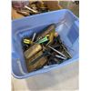 Image 3 : TRAY AND SMALL TOTE OF HAND TOOLS, FILES AND MORE