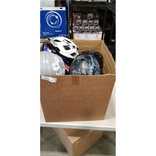 BOX OF BIKE HELMETS