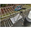 Image 2 : TWO GARBAGE CANS, DRYING RACK AND WORKING IRON