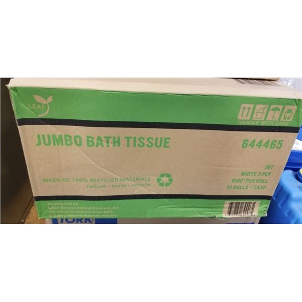 NEW CASE OF JUMBO BATH TISSUE, WHITE, 2PLY, 1000FT PER ROLL, 12 ROLLS PER CASE