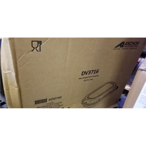 NEW CASE OF 16OZ HINGED PETE TAKE OUT CONTAINERS, 252 PER CASE
