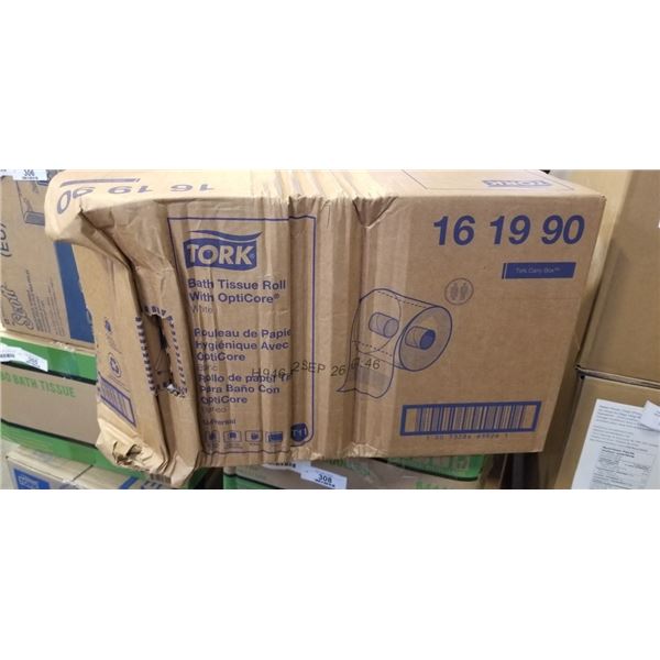 NEW CASE OF TORK BATH TISSUE ROLL WITH OPTICORE, WHITE 2PLY, 36 ROLLS, 865 SHEETS PER ROLL