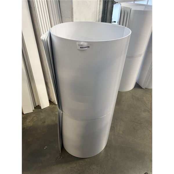 5 NEW SHEETS OF PLASTICIZED CARDBOARD SHEETS, 4FT X 8FT