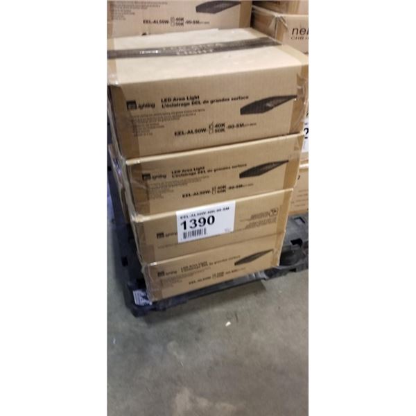 4 NEW EE LIGHTING LED ARE LIGHTS, 40K, MODEL 40K-90-SM SUITABLE FOR SECURITY, PARKING LOTS ETC, AND 