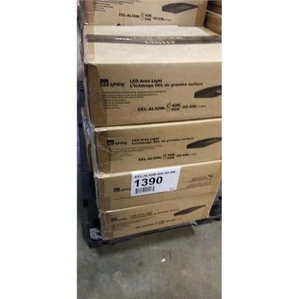 4 NEW EE LIGHTING LED ARE LIGHTS, 40K, MODEL 40K-90-SM SUITABLE FOR SECURITY, PARKING LOTS ETC, AND 