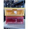 Image 1 : 2 RUBBERMAID STACKING ORGANIZER BINS, FRONT ENTRY