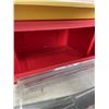 Image 4 : 2 RUBBERMAID STACKING ORGANIZER BINS, FRONT ENTRY
