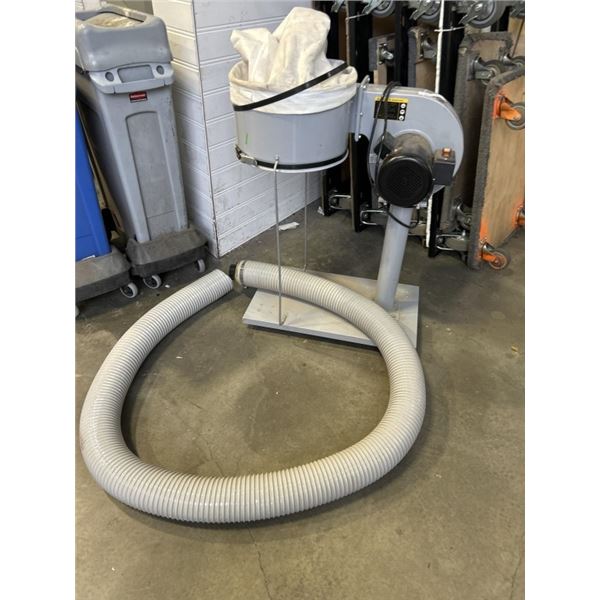 ROK 1HP FM 230 PORTABLE DUST COLLECTOR WITH EXTRA HOSE. WORKING