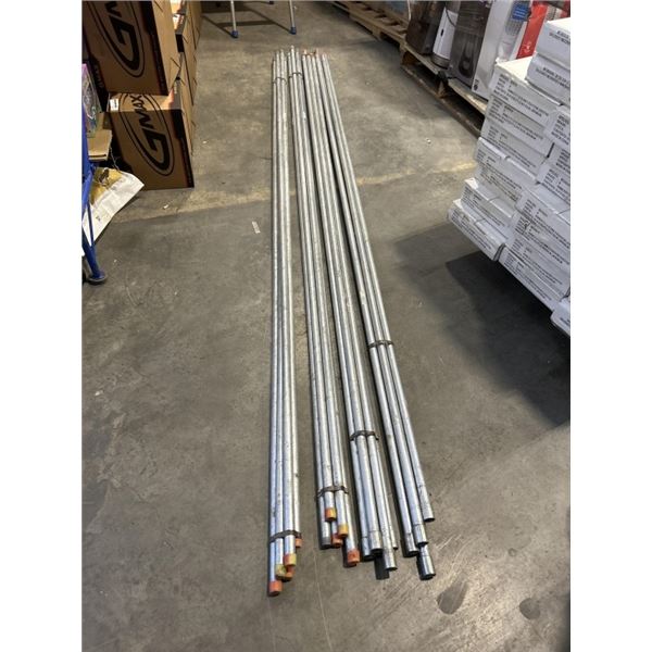 20 STEEL 3/4 INCH METAL PIPE,  10 FEET LONG