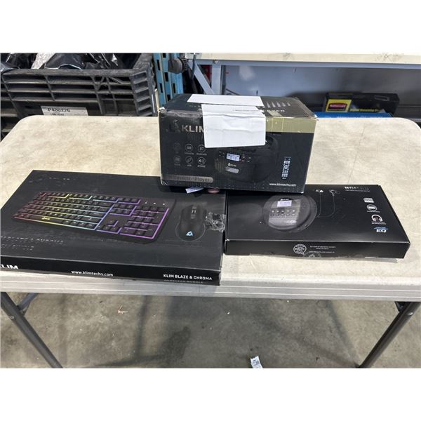 KLIM BLAZE & CHROMA WIRELESS KEYBOARD & MOUSE BUNDLE, KLIM DISCMAN, AND KLIM CD-CASETTE PLAYER