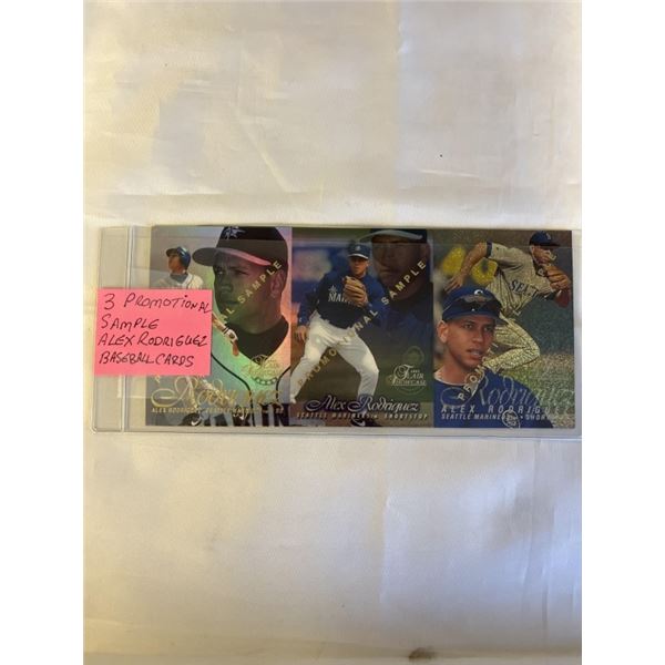 3 PROMOTIONAL SAMPLE ALEX RODRIGUEZ BASEBALL CARDS