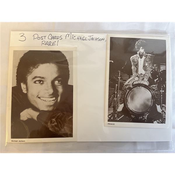3 RARE POSTCARDS - MICHAEL JACKSON, PRINCE, DURAN DURAN