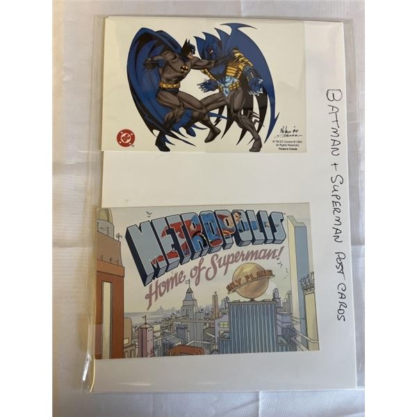 BATMAN AND SUPERMAN POST CARDS 20 CENTS EACH