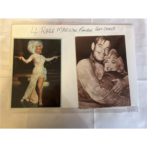 4 RARE MARILYN MONROE POST CARDS