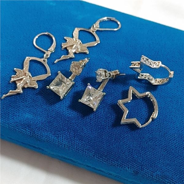 3 PAIRS OF SILVER EARRINGS