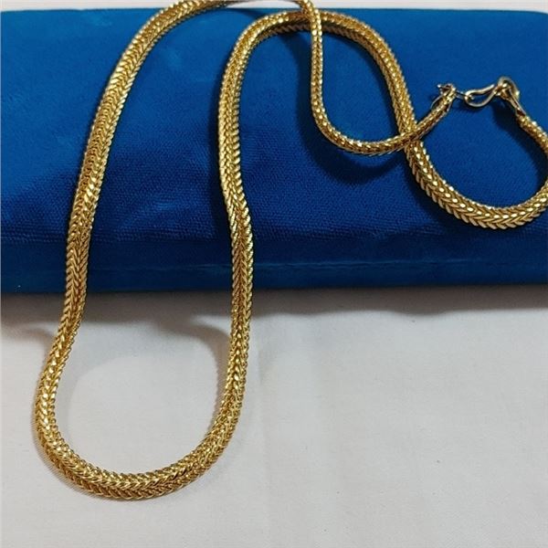 14K GOLD PLATED FANCY DESIGN CHAIN NECKLACE