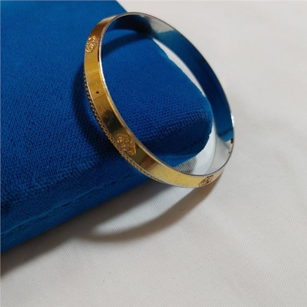 VINTAGE GOLD GUILDED SILVER BANGLE